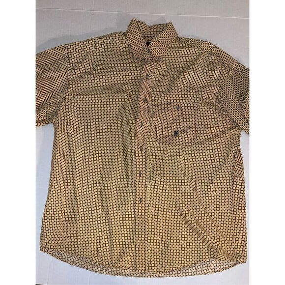 Vintage Wrangler Twenty X Button Up‎ Shirt Mens L Geometric Pattern Short Sleeve - Picture 2 of 7
